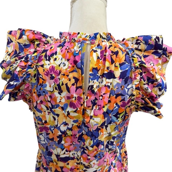 Tyler Böe Women’s Ursula 100% Cotton Floral Mini Dress Flutter Sleeve NWT $298 - Picture 8 of 15